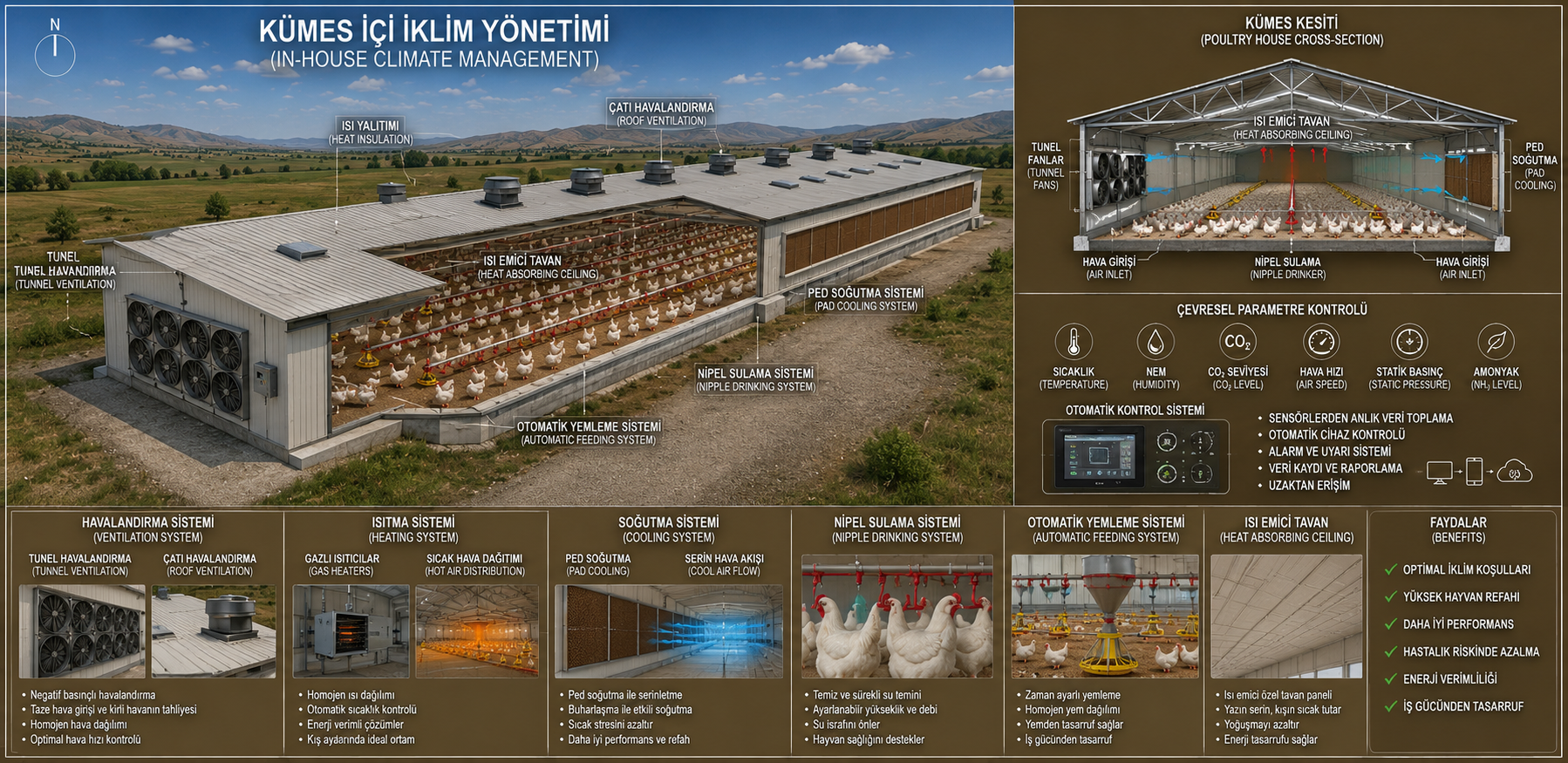 Kümes içi iklim yönetimi ve hava kontrolü